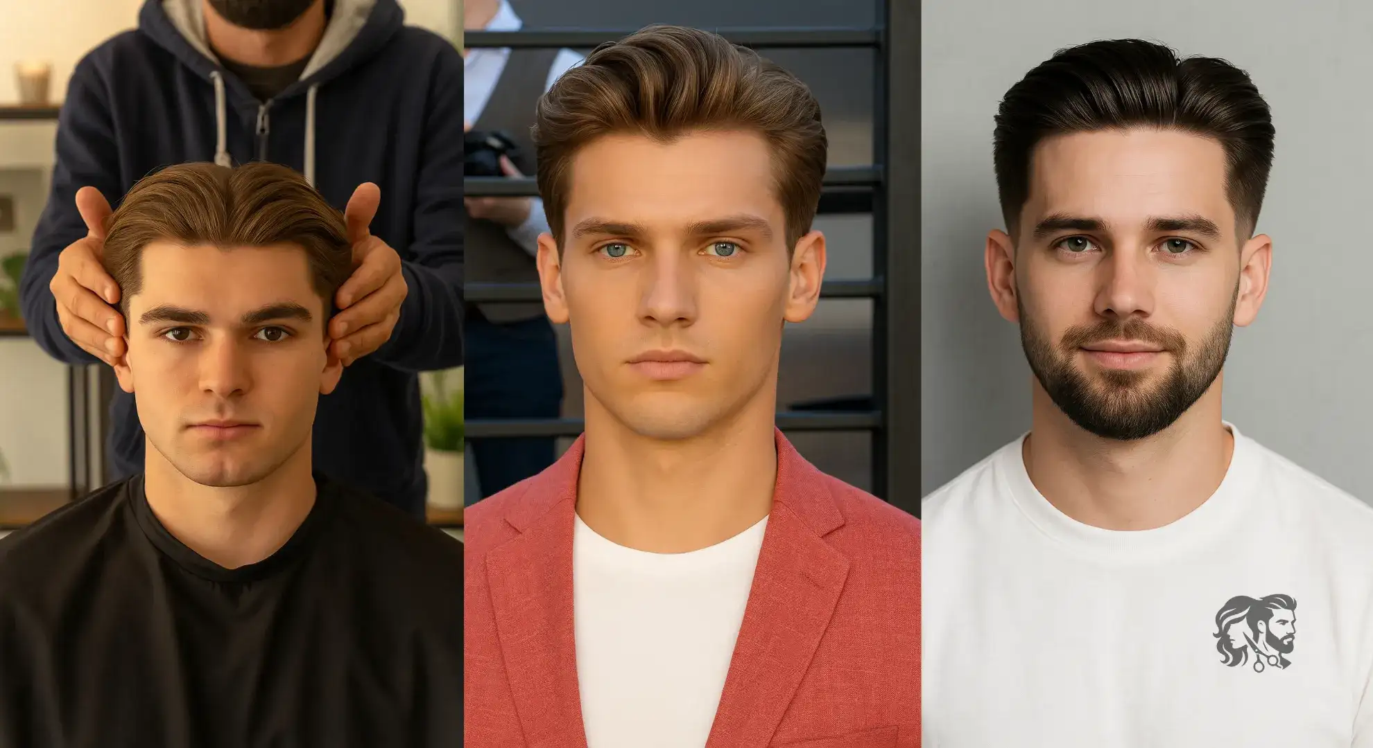 Brushed Back Medium Parted Hair