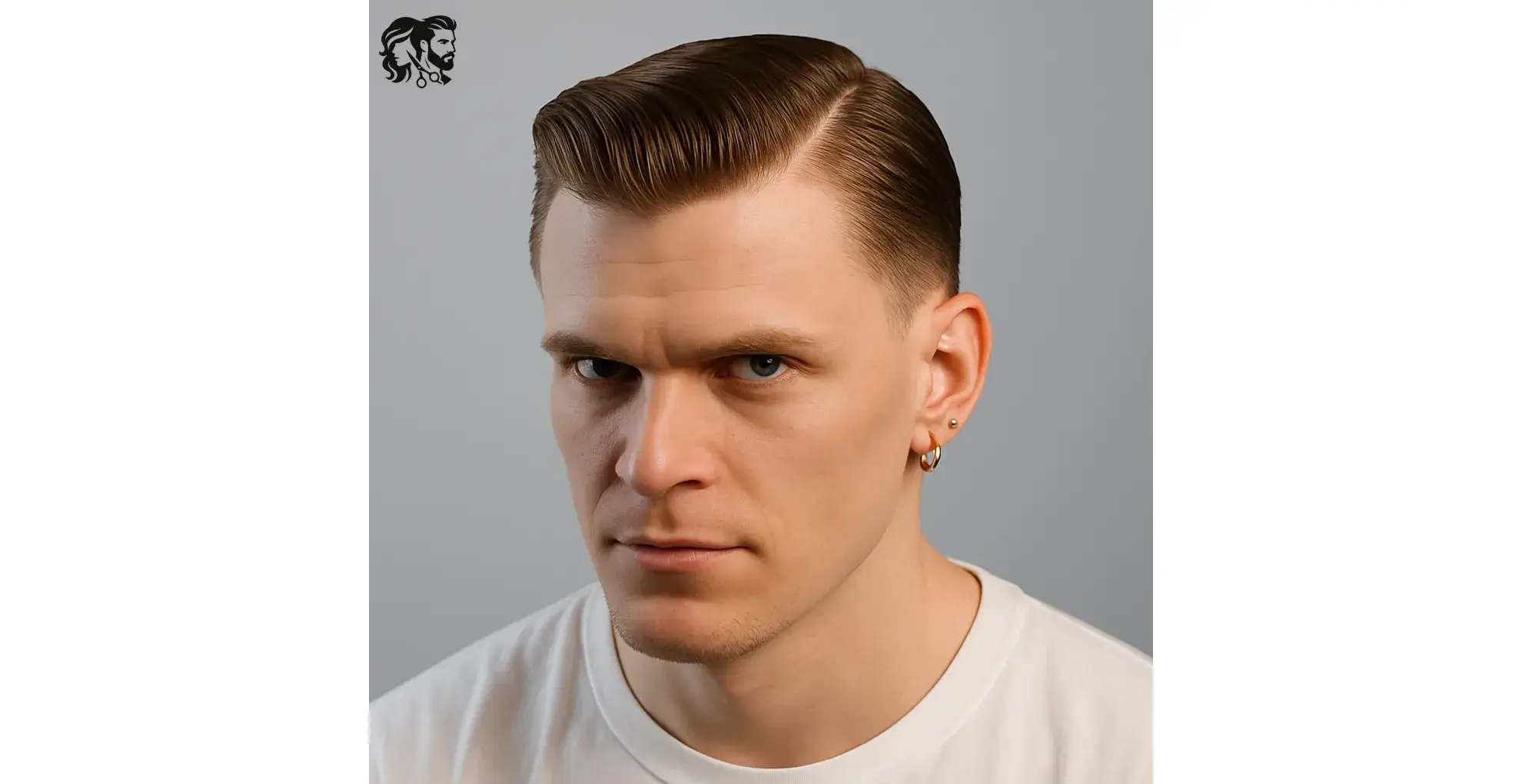 Buzzed Side with Slick Chin-Length Comb Over