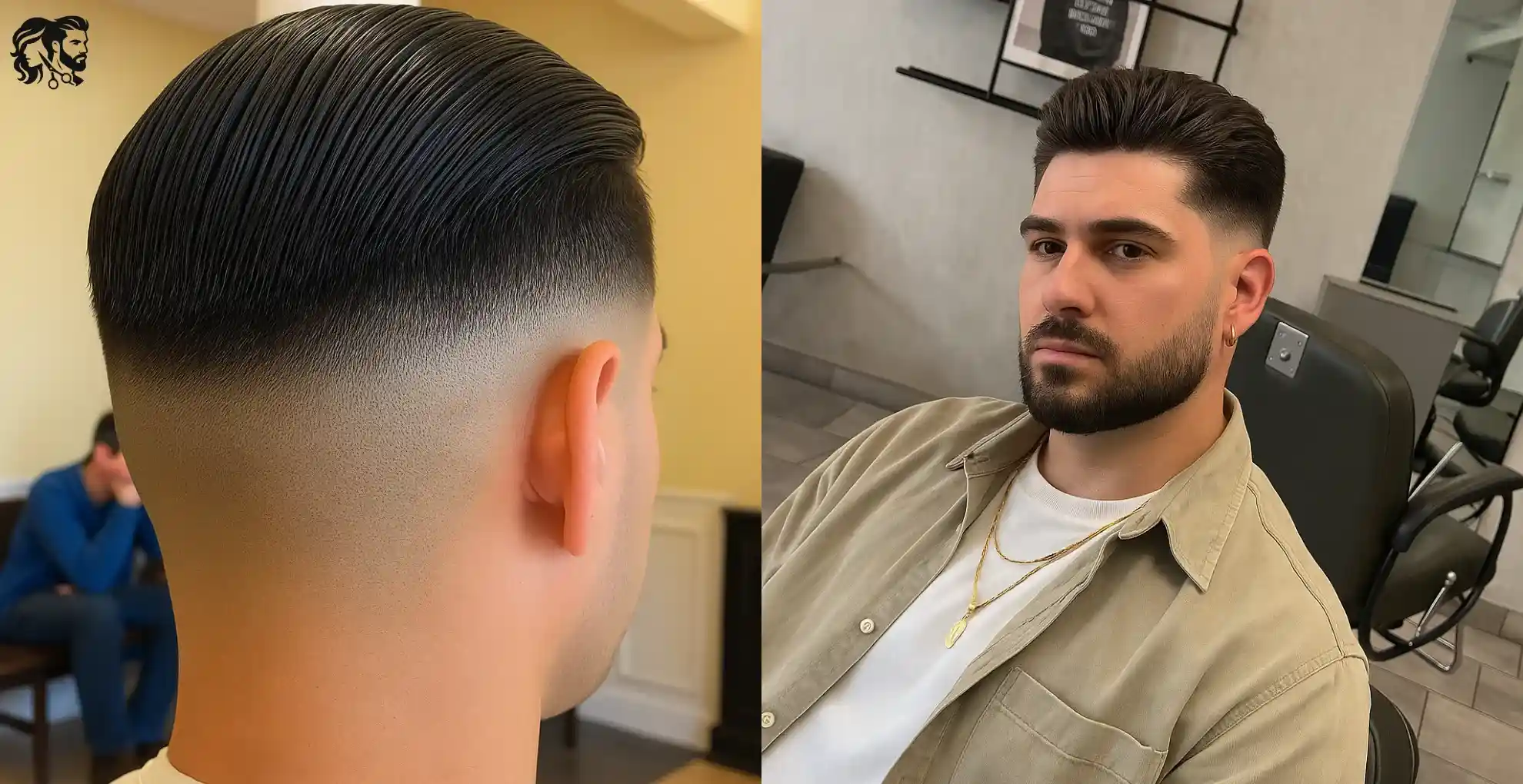 Comb Back with Mid Skin Fade