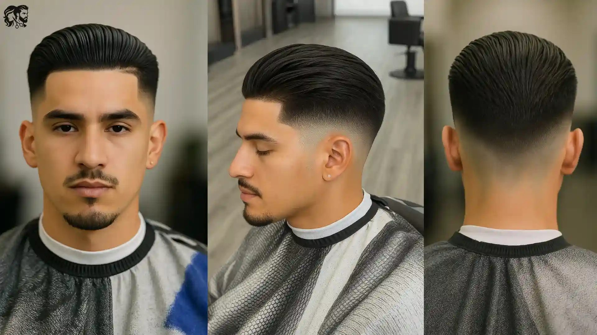 Edgy Slick Back Fade with Line Up