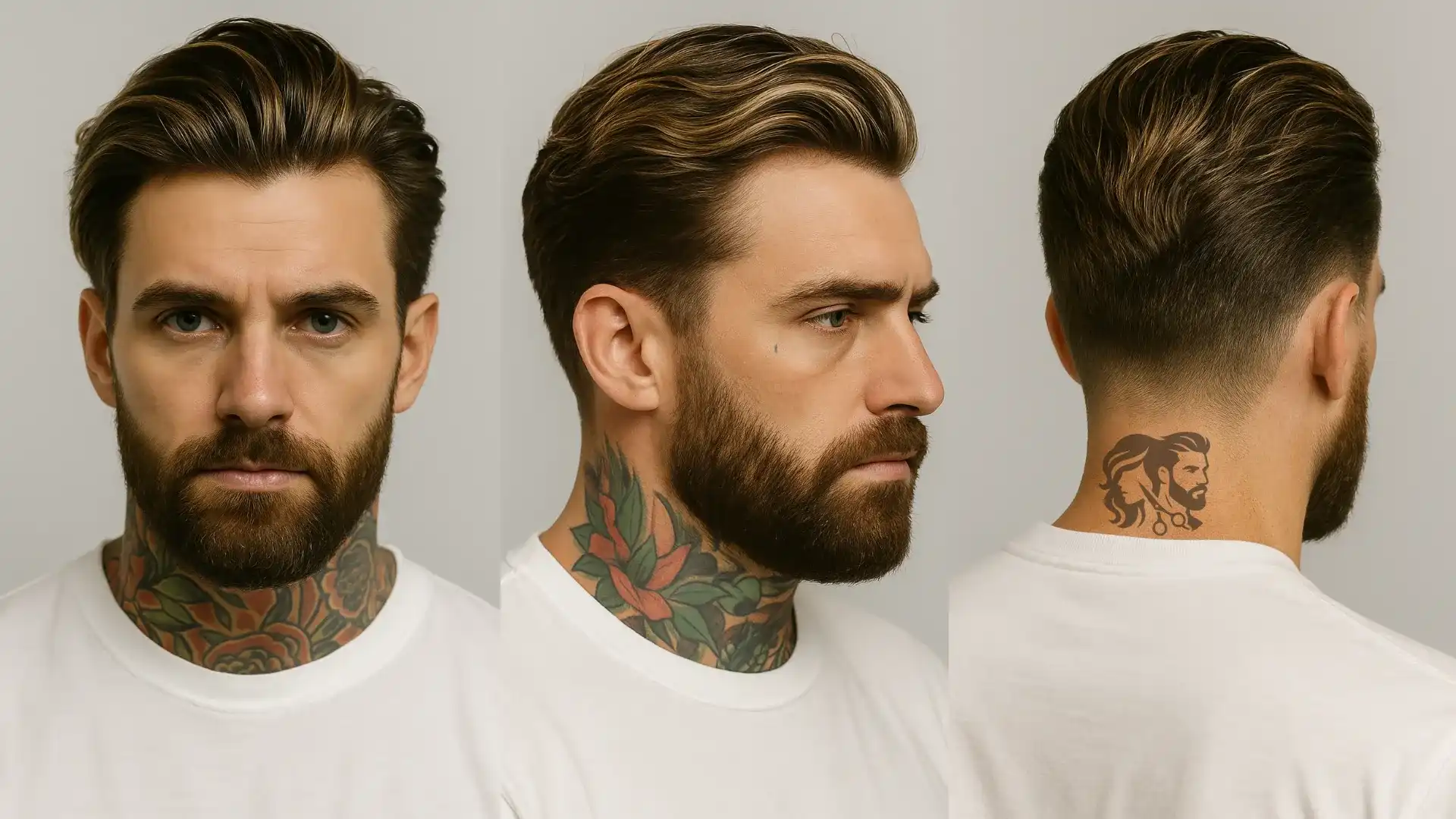 Medium Slick Back Fade / Medium Length Slick Back