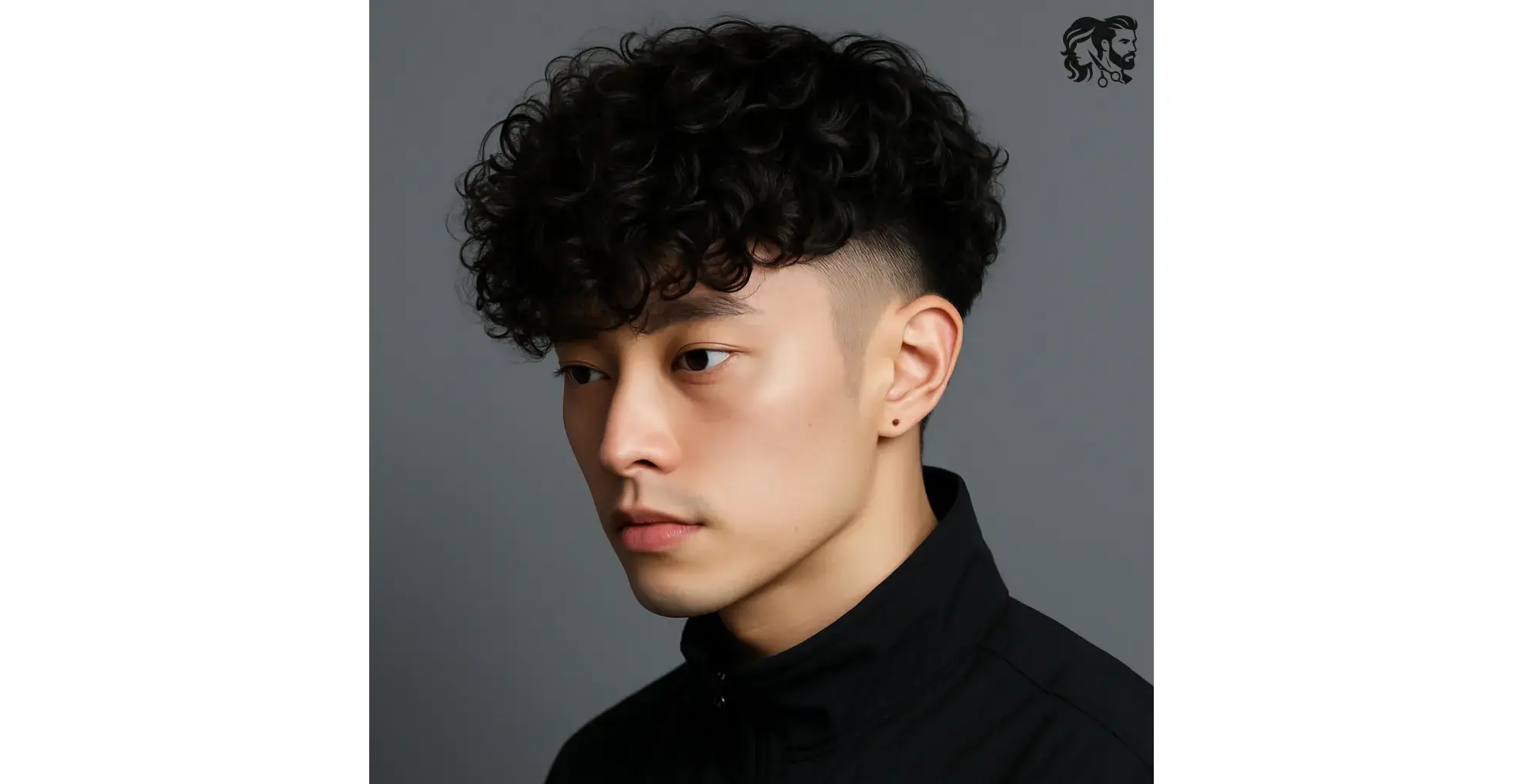 Messy Curly Taper Fade