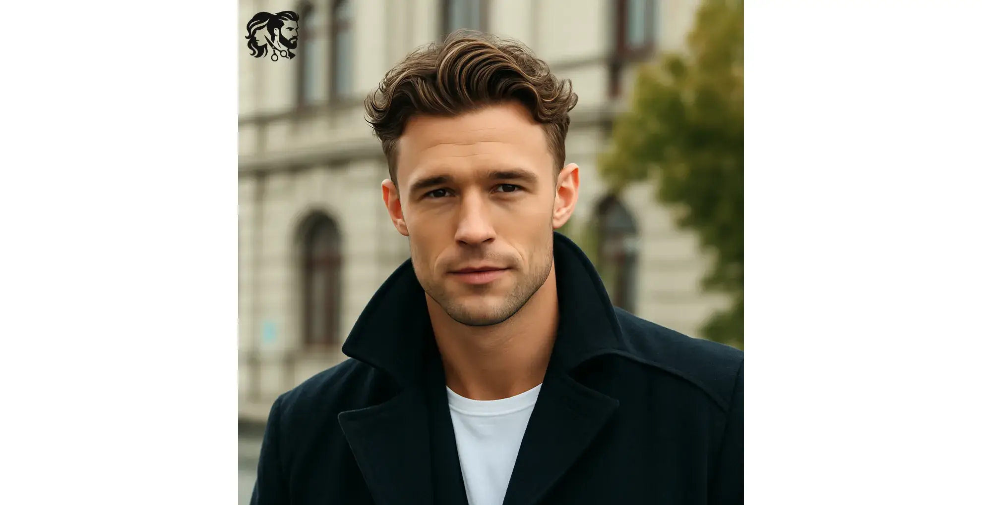 Middle Part Brush Back with Short Sides