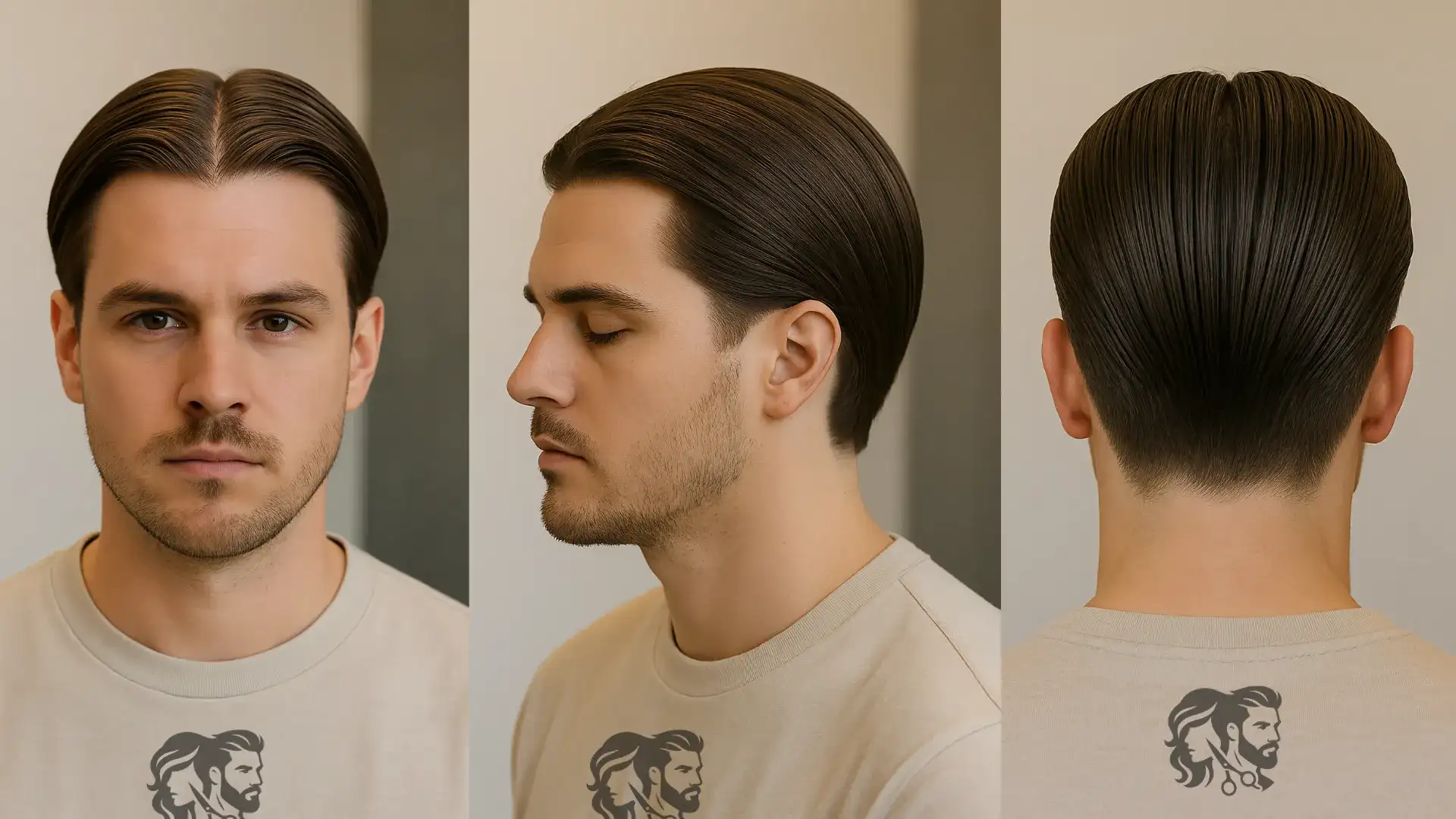 Middle Part Slick Back