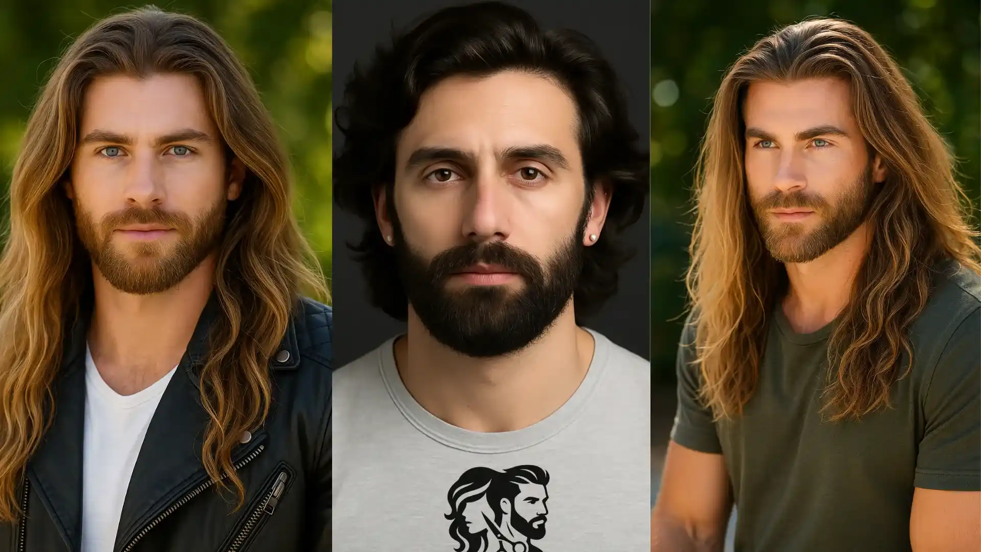 long Hairstyle with Beard