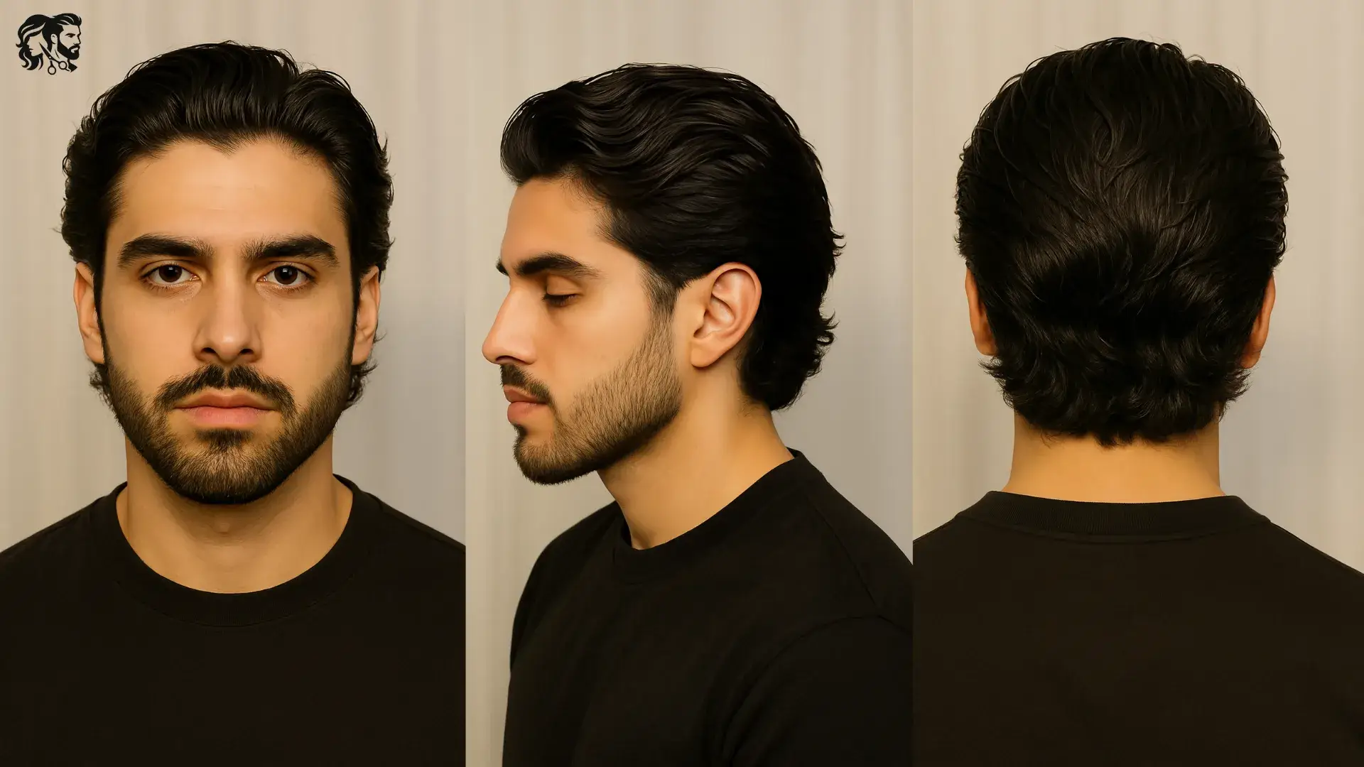 Wavy Combed Back Hair / Slick Back Wavy Hair