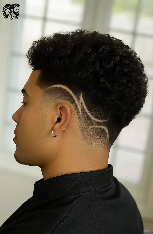 Curly Hair with Design 