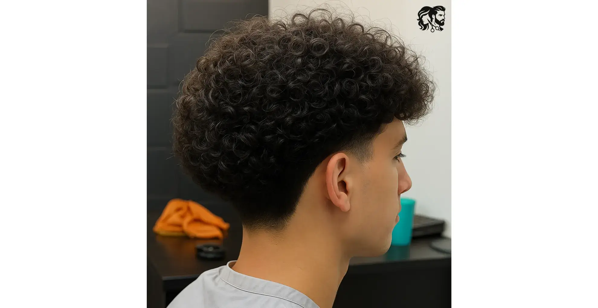 Curly Taper Fade for Men