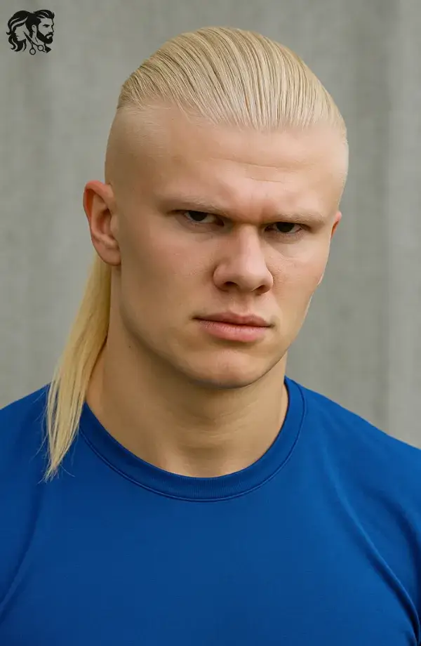 Erling Haaland – Long Ponytail with Shaved Sides