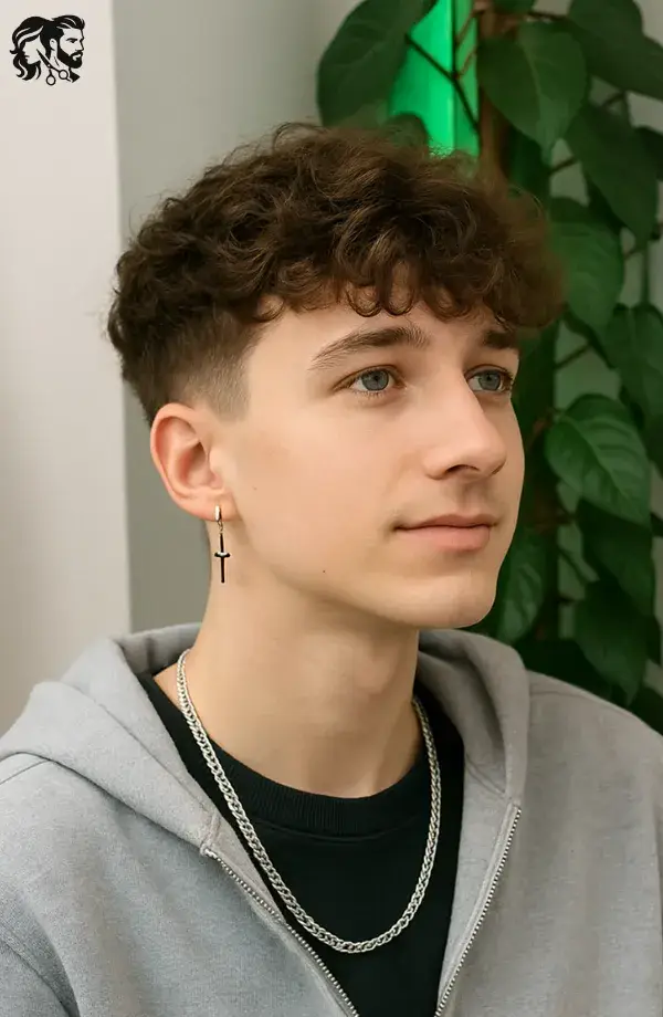 Fluffy Fringe with Low Taper Fade