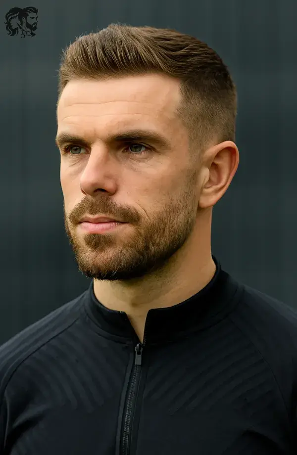 Jordan Henderson – Side Swept Hair with Low Drop Fade
