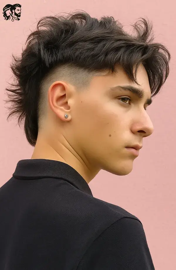Layered Mohawk with Fade for Boys