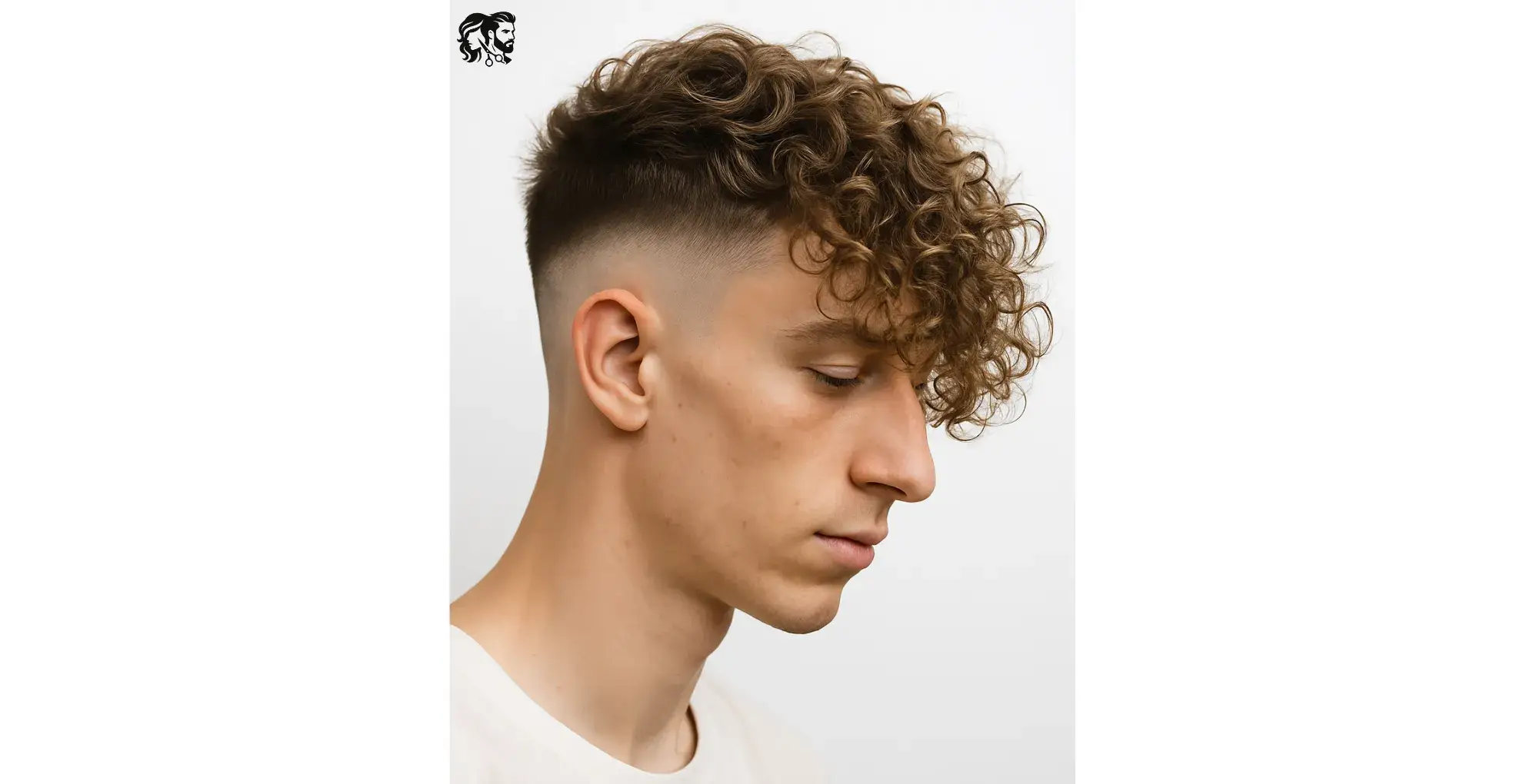 Long Curly Hair with Mid Skin Fade