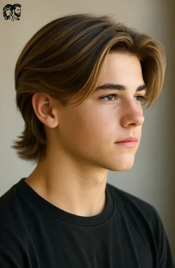 Long Slicked Back Flow with Curtains for boys