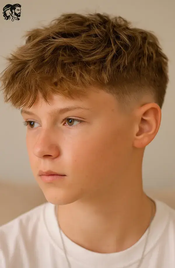Low Fade with Textured Fringe for boys