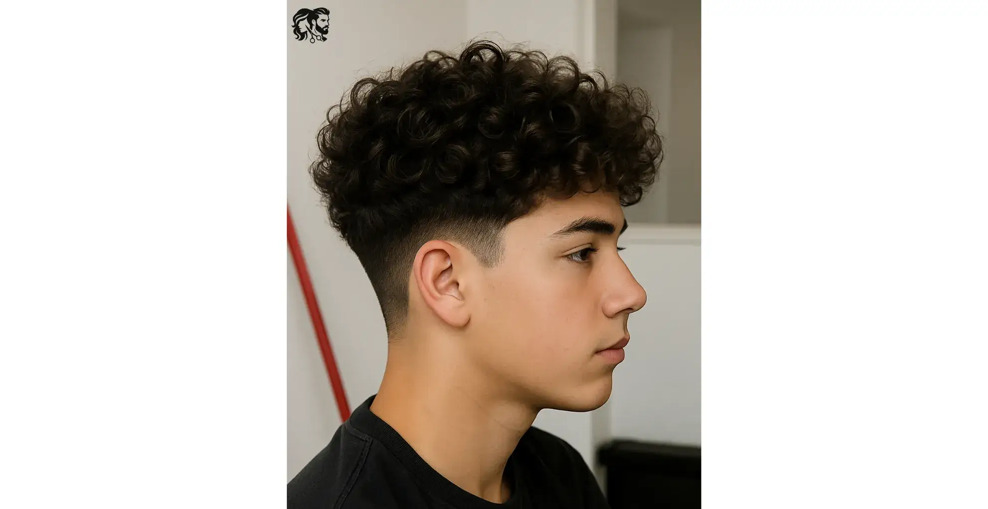 Low Taper Fade with Messy Curls