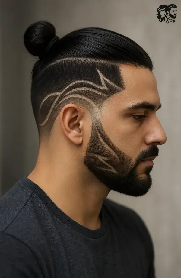 Man Bun with Design