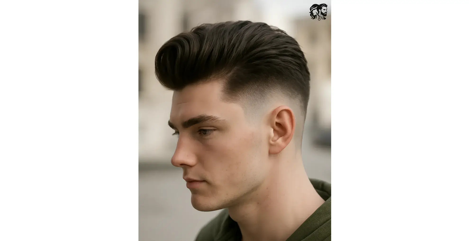 Mid Fade with Pompadour