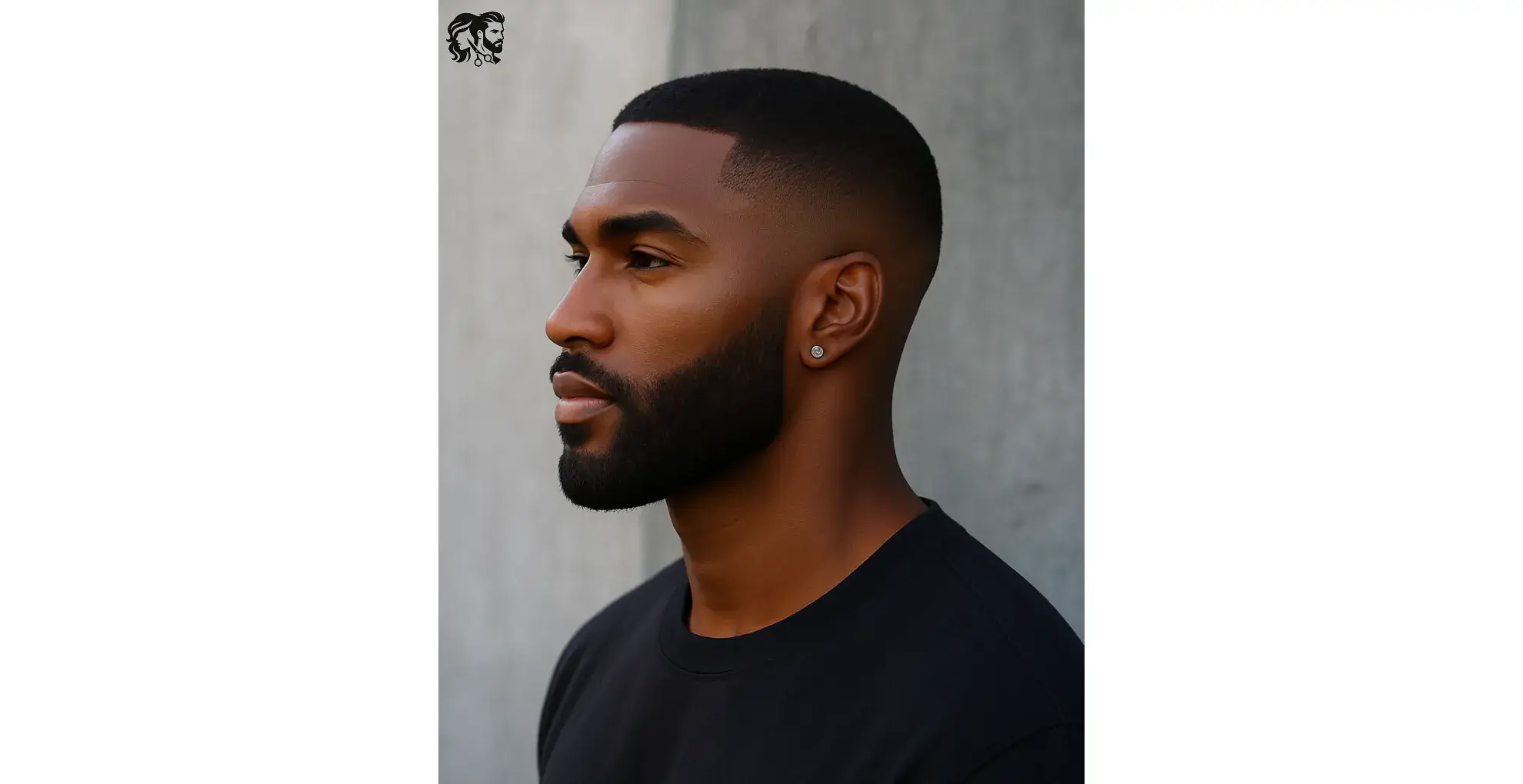 Mid Temp Fade With Short Hair and Beard