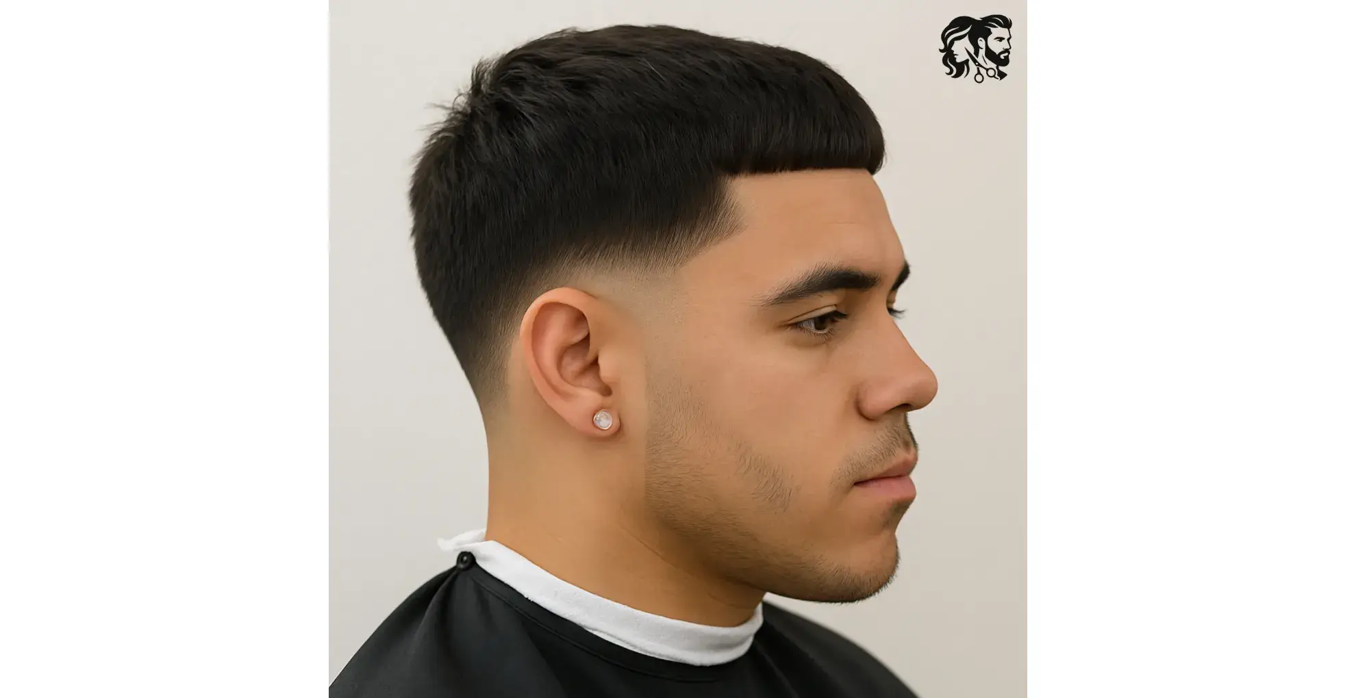 Modern Caesar Haircut with Taper Fade