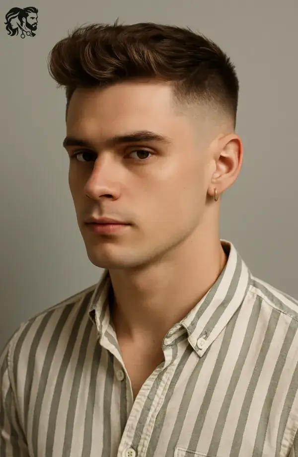Modern Quiff with Mid-Low Skin Fade