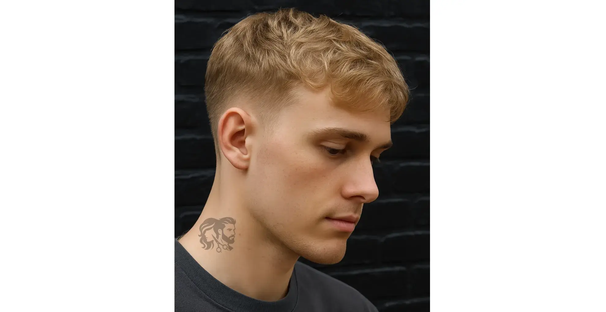 Short Blonde Waves with Taper Faded Sides