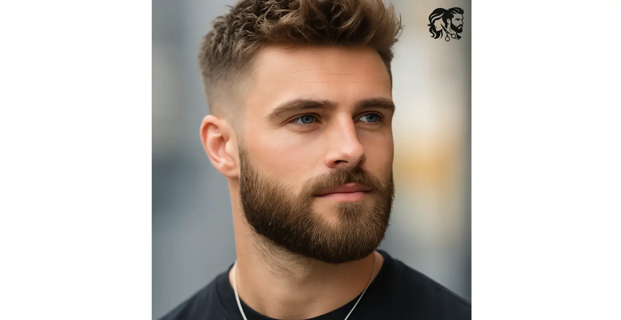 Short Messy Spiky Hair Fade with Beard