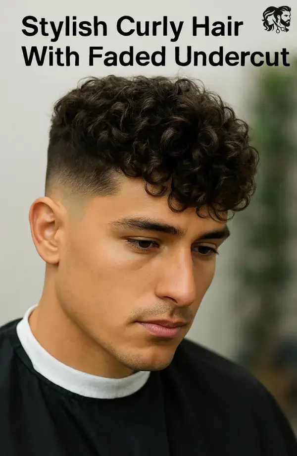 Stylish Curly Hair With Faded Undercut