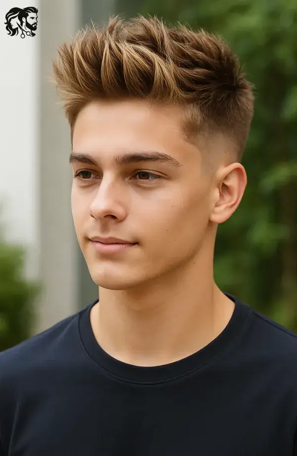 Textured Spiky Hair with Classy Low Taper Fade