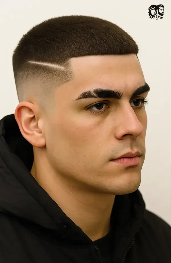 Thick Crew Cut with Skin Fade Style