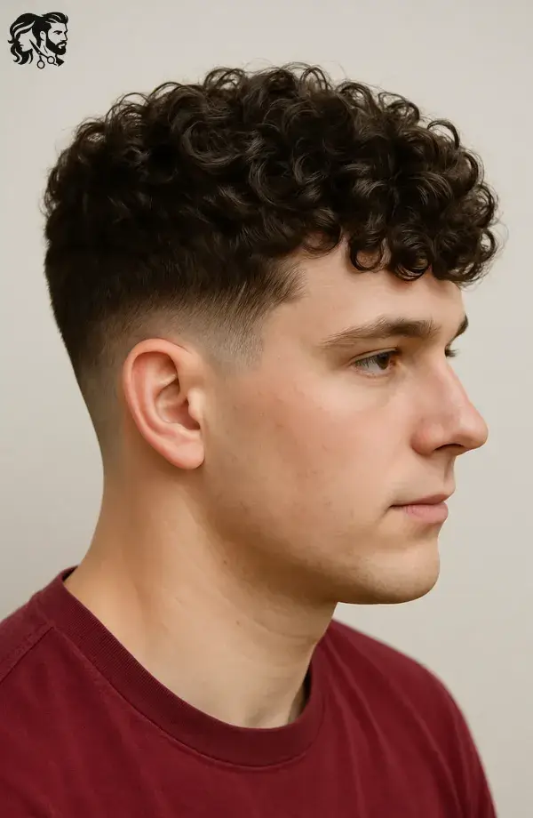 Thick Curls with Low Fade Hairstyle