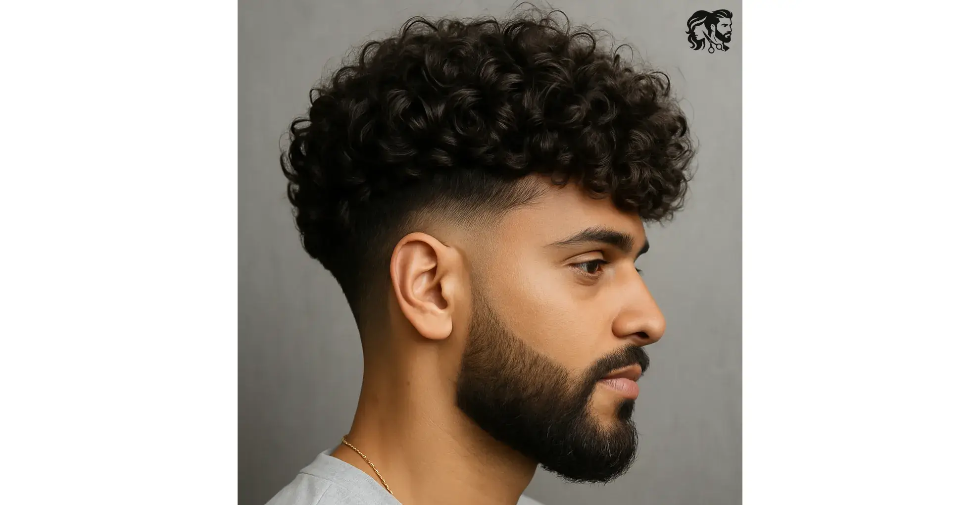 Thick Curly Taper Fade