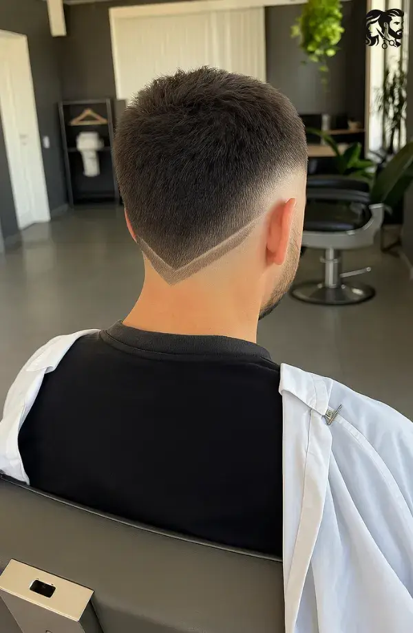 Burst Fade with V-Shaped Design