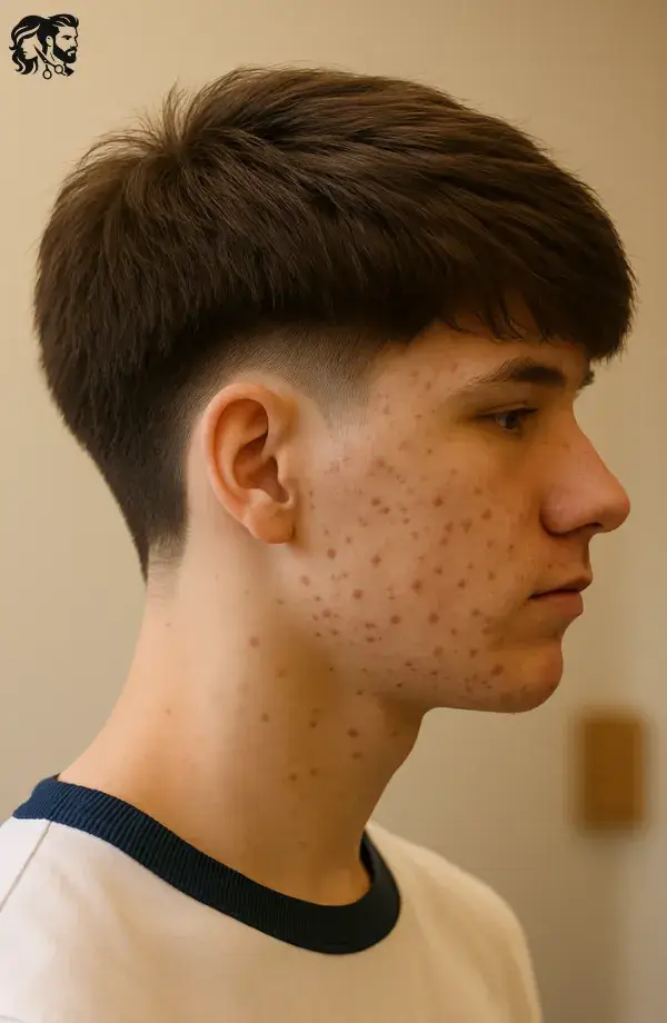 Low Burst Fade with Thick, Messy Waves