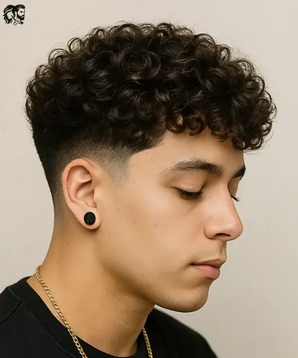 Natural Curls with Low Taper