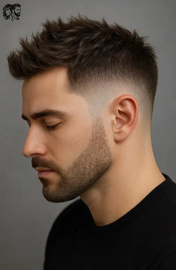 Short, Messy Style with Burst Fade