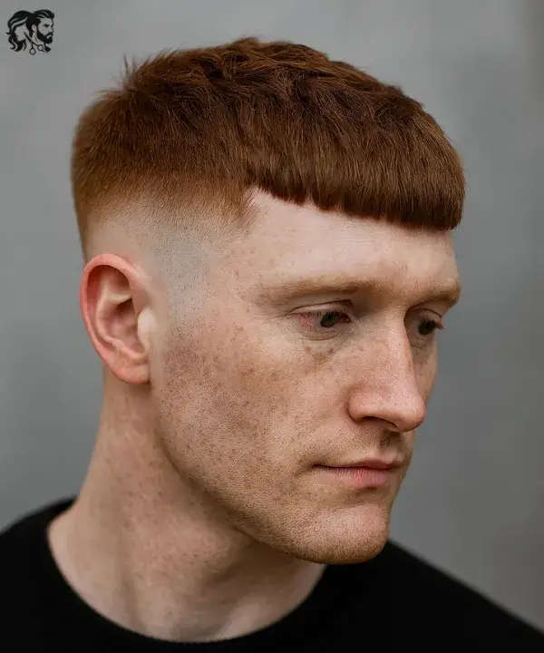 Textured Crop Fade with Blunt Fringe