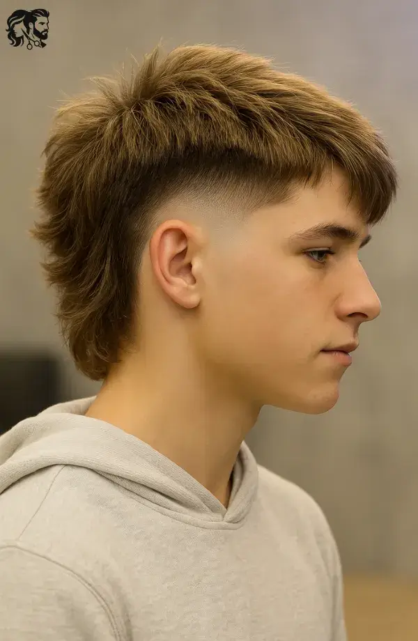 Textured Long Hair with Burst Fade